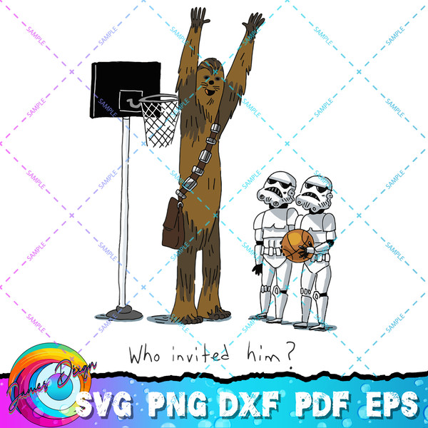 Star Wars Chewbacca Basketball Who Invited Him T-Shirt copy.jpg
