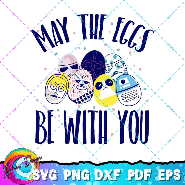 Star Wars Easter May The Eggs Be With You Text T-Shirt copy.jpg
