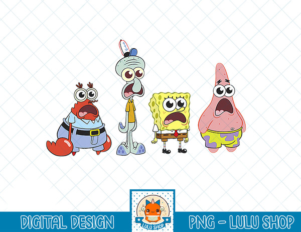 SpongeBob SquarePants SpongeBob Cast Group Stare T-Shirt copy.jpg