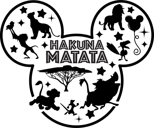 hakuna matata mickey outline.png