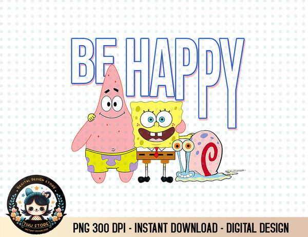 Mademark x SpongeBob SquarePants - Patrick, SpongeBob & Gary - Be Happy T-Shirt copy.jpg