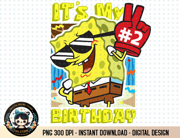 Mademark x SpongeBob SquarePants - SpongeBob 2nd Birthday It’s My second Birthday Gift Boy Girl T-Sh copy.jpg