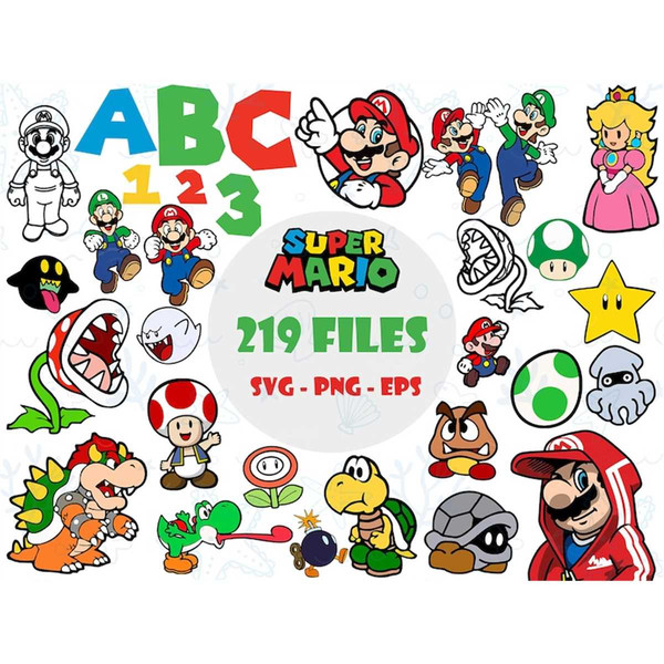 Super Mario Heads Bundle Svg, Mario Characters Svg, Super Ma - Inspire  Uplift