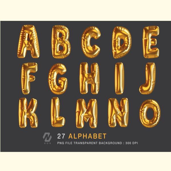 Gold Foil Alphabet Balloon Realistic PNG_ 0.jpg