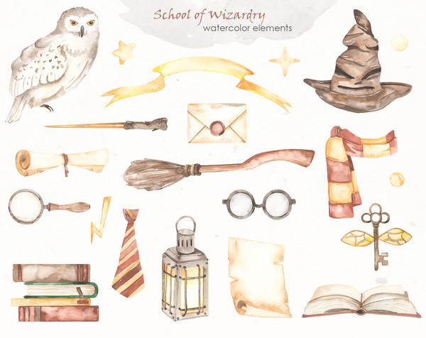 2 School of wizardry watercolor elements.jpg