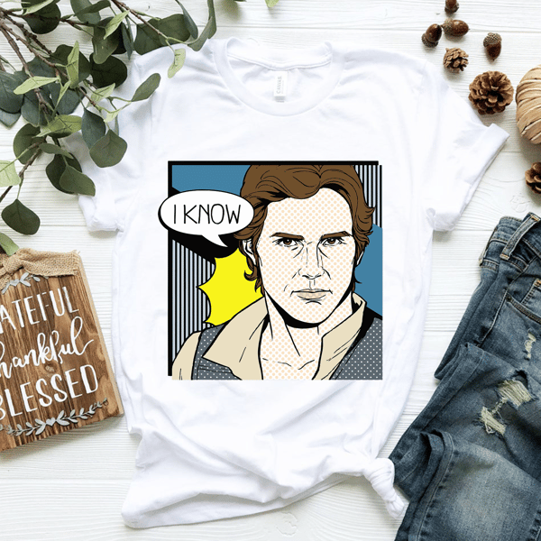 Star Wars Han Solo I Know Pop Art Couples Graphic T-Shirt T-Shirt.png