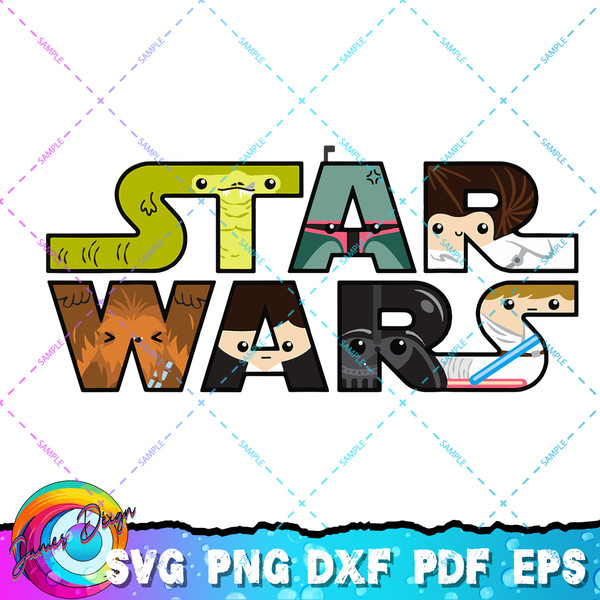 Star Wars Logo Character Close-Up Kawaii Style T-shirt T-Shirt copy.jpg