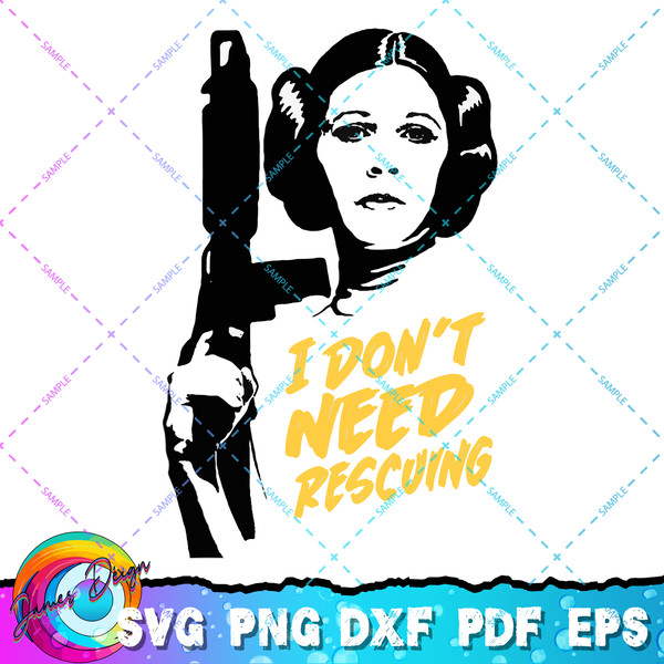 Star Wars Princess Leia I Don’t Need Rescuing T-Shirt copy.jpg
