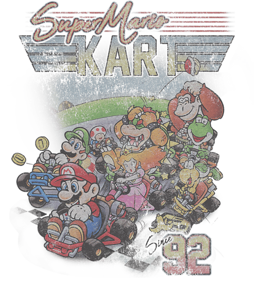 Mario Kart 92 Group Shot Distressed T-Shirt.pngMario Kart 92 Group Shot Distressed T-Shirt.png