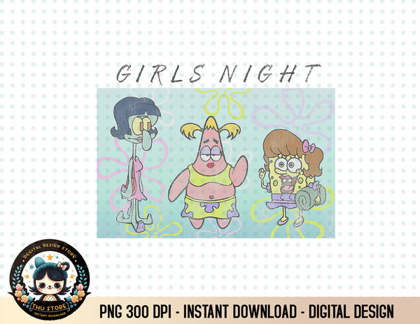 SpongeBob SquarePants Patrick Squidward Girls Night T-Shirt copy.jpg