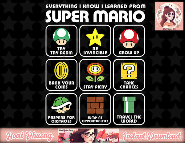 Nintendo Super Mario Life Lessons Icons Graphic.jpg