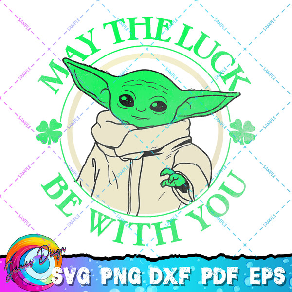 Star Wars St. Patrick's Day Grogu May The Luck Be With You T-Shirt copy.jpg