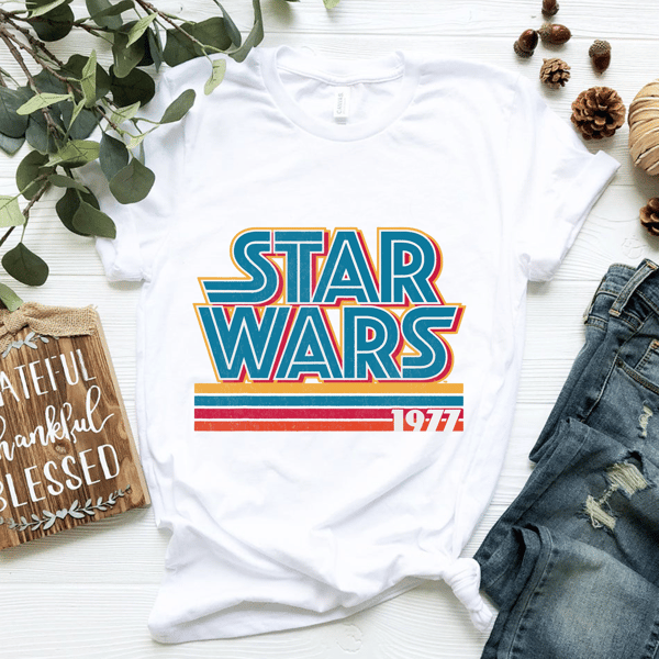 Star Wars Super Retro Striped Logo 1977 Graphic T-Shirt T-Shirt.png