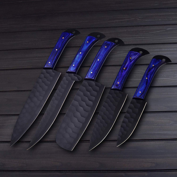 high quality chef knife set- Kitchen Knife set - 5Pcs Knife set - Damascus kitchen knife set a Christmas gifts item