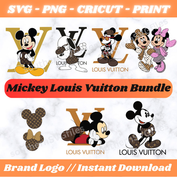 Disney Louis Vuitton Bundle Svg, Brand Svg, Mickey Mouse Svg - Inspire  Uplift