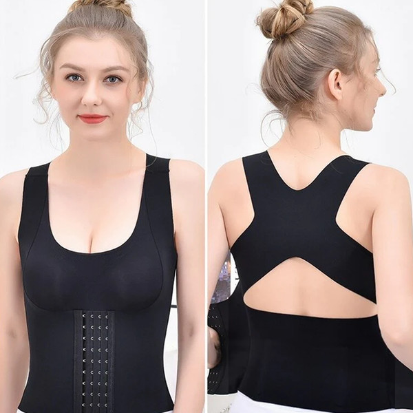 4 In 1 Waist Trainers Bra Women Breathable Shapewear Chest Support Tank Top
