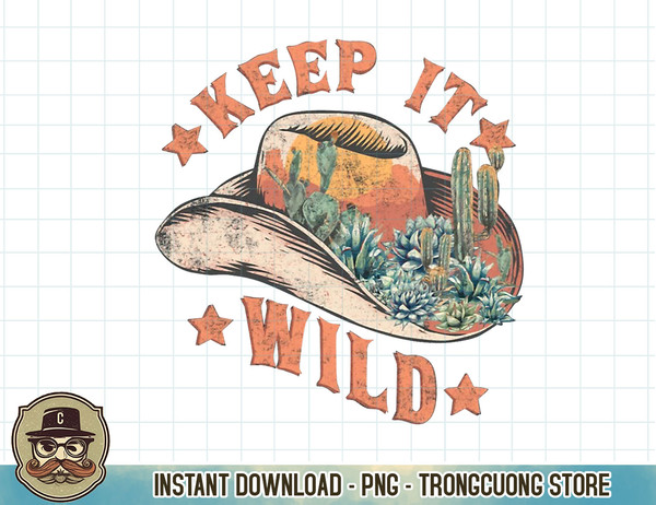 Keep-It-Wild Cowboy Hat Cactus Vintage Western Country Rodeo T-Shirt copy.jpg