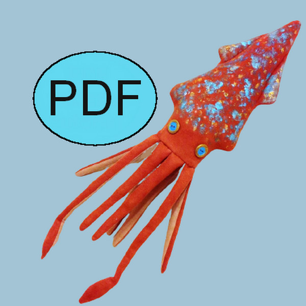 Squid toy  Pattern & Tutorial PDF Toy sewing pattern Plushie pattern Sea animal pattern Stuffed animal pattern.png