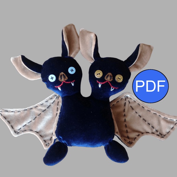 Bat Sewing KIT, Artist Pattern, Stuffed Toy Bat, Cute Bat Tutorials, Craft  Kits for Adults, Craft Kits for Kids 