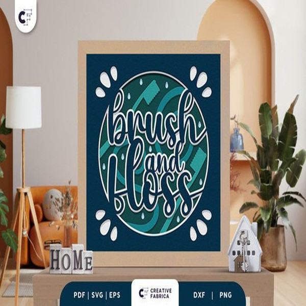 Brush and Floss 3D Shadow Box Paper Cut, Shadow Box Template - Inspire  Uplift