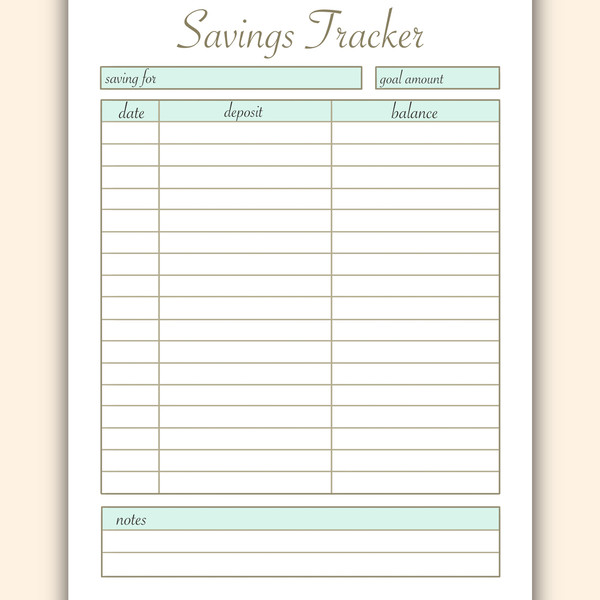 Savings Tracker Stencil