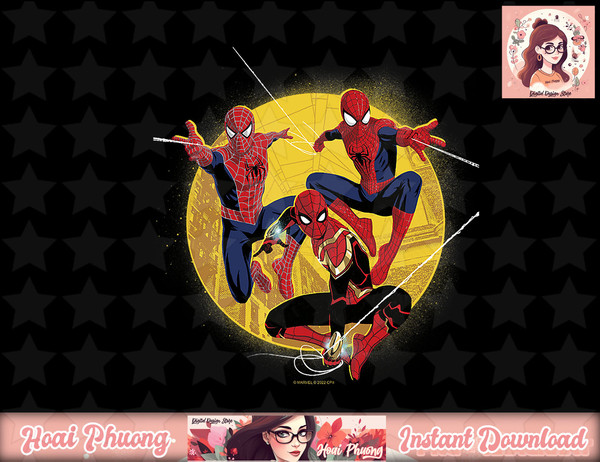 Marvel Spider-Man No Way Home Group Shot Moon City Fill T-Shirt copy.jpg