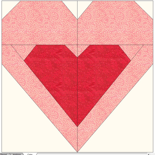 Heart Quilt Block Pattern, Paper Piecing Block PDF - Inspire Uplift