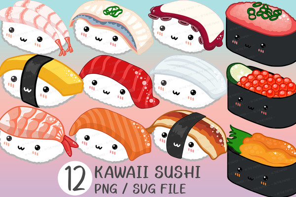 Kawaii Japanese Bento Box Sushi - Cute Sushi - Sticker