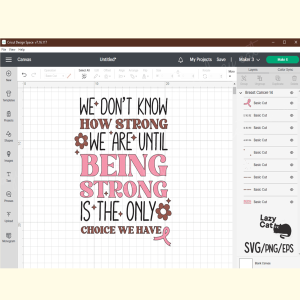 Breast Cancer Strong Quote SVG Design_ 4.png