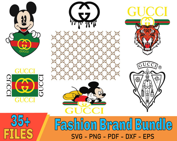 Fashion Brands Logo Bundle, Luxury Brands Logo SVG , Gucci SVG