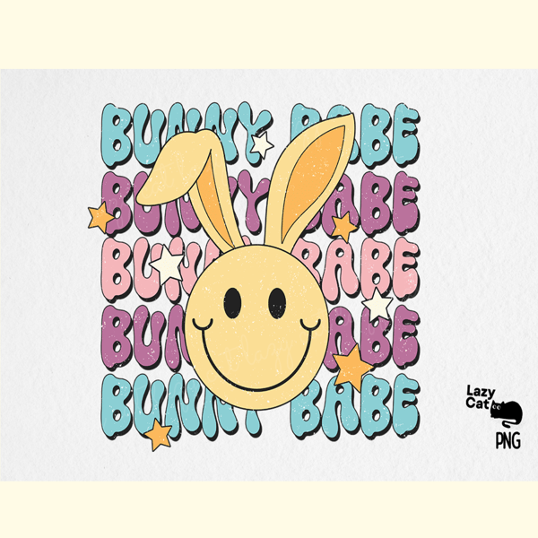 Retro Easter Bunny Babe PNG Sublimation.png
