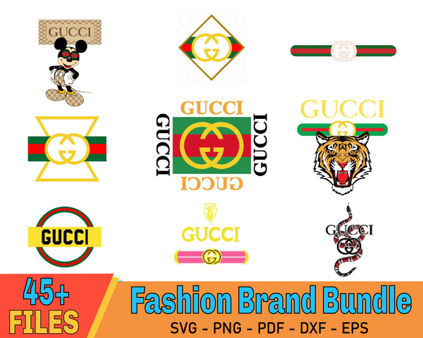 Fashion Brands Logo Bundle, Luxury Brands Logo SVG , Gucci SVG