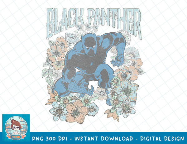 Marvel Avengers Black Panther Floral Spring Poster T-Shirt copy.jpg