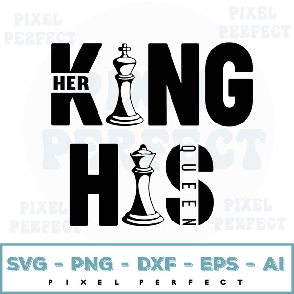 Chess King and Queen SVG Vector Cut File and PNG Transparent