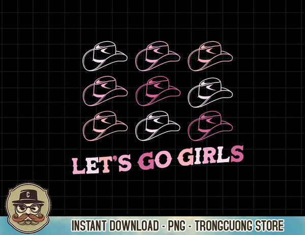 Cowboy Hat Lets Go Girls Western Cowgirls Pink Sweatshirt copy.jpg