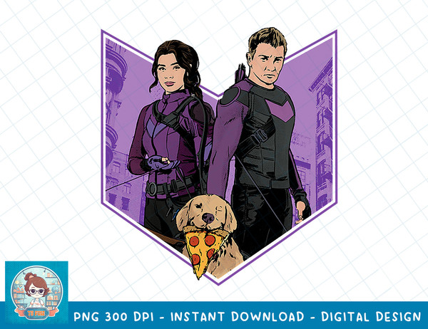 Marvel Hawkeye Clint Barton Kate Bishop & Lucky T-Shirt copy.jpg