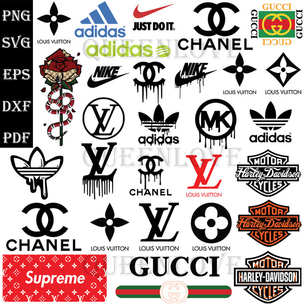 Logo Brand Bundle Svg, Gucci, Chanel, Adidas svg files - Inspire