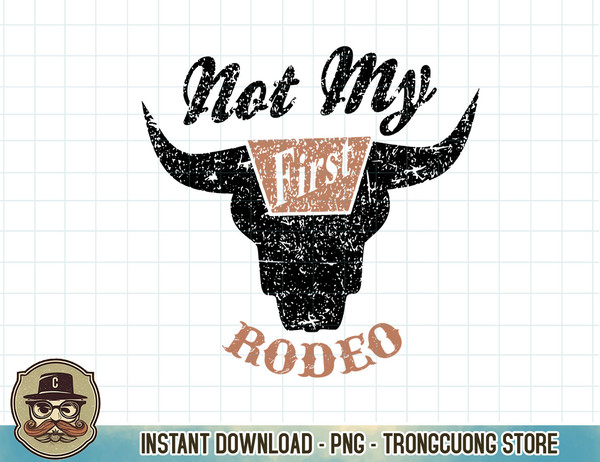 Retro Bull Skull Not My First Rodeo Western Country Cowboy Sweatshirt copy.jpg
