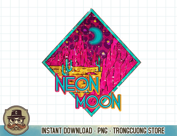 Retro Neon-Moon Pink Western Country Music 80s 90 Cactus T-Shirt copy.jpg