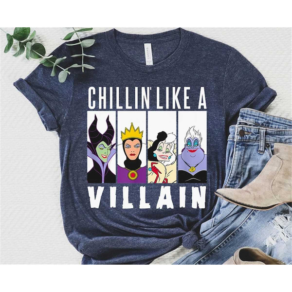 Chillin Like a Villain Shirt / Disney Villains Group Charact - Inspire ...
