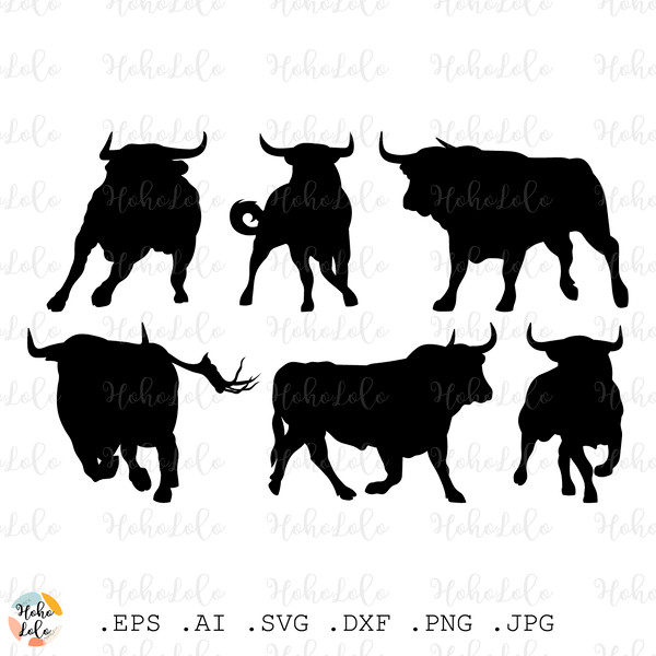 angry bull silhouette