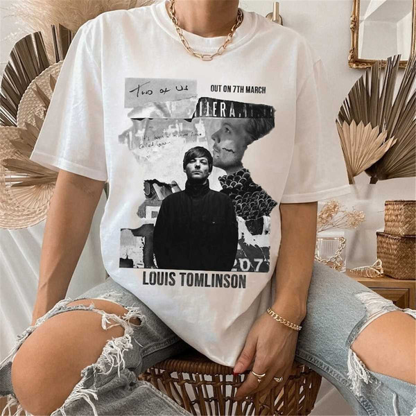 Two of US Louis Tomlinson Shirt, Louis Tomlinson merch ,One Direction Shirt, One Direction Gift, Shirt for Fan Louis Tom Black S Hoodie | Inora