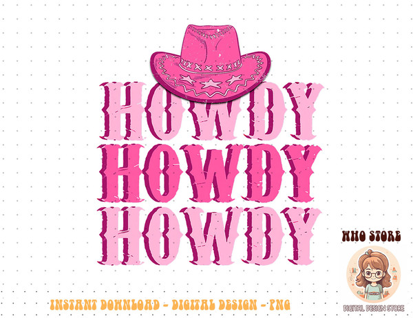 Howdy Rodeo Pink Cowgirls Hat T-Shirt copy.jpg