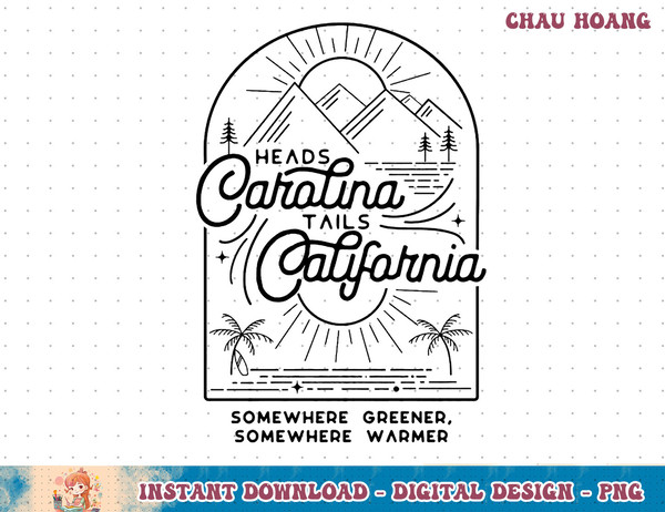 Heads Carolina Tails California Western Country Summer Gift Sweatshirt copy.jpg