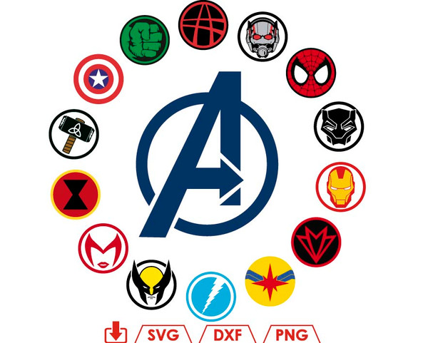 avengers svg, superhero logos svg, marvel svg, superhero cir - Inspire ...