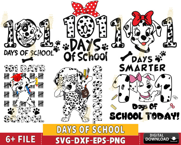 101 Days Of School Dalmatian Dog svg, 101 Days Smarter, 101 Days Of School svg bundle.jpg