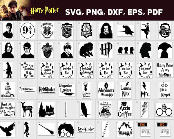 Harry Potter Bundle svg,5000 files Harry Potter svg, Digital - Inspire ...