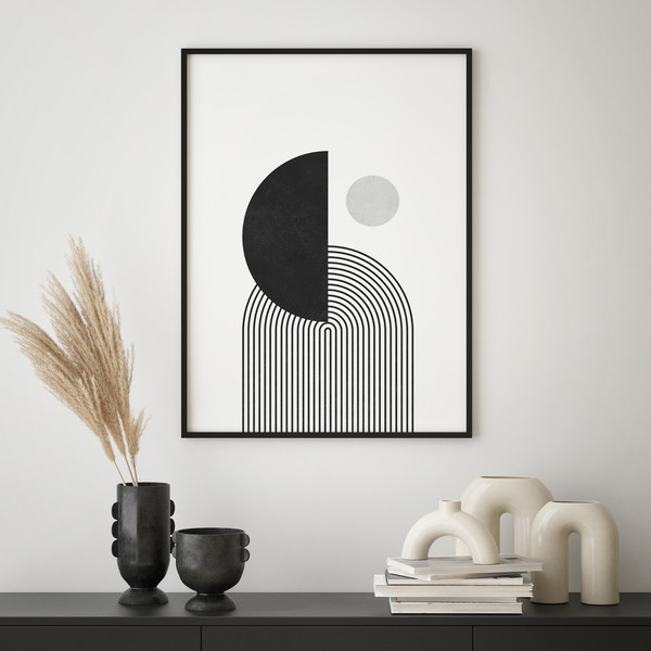 Mid Century Digital Poster, Abstract Modern Art Print - Inspire Uplift