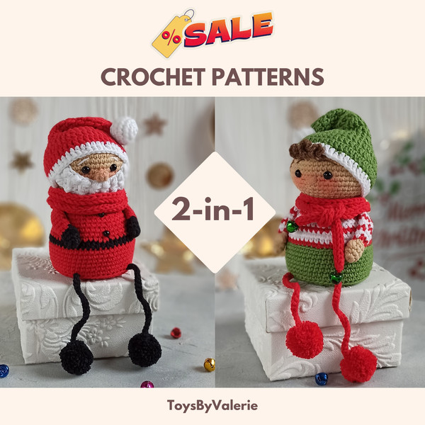 CIRCULO Amigurumi Kit Christmas Collection - Elf, Clear Easy to Follow  Instructions - Intermediate Level - 1 Crochet Kit