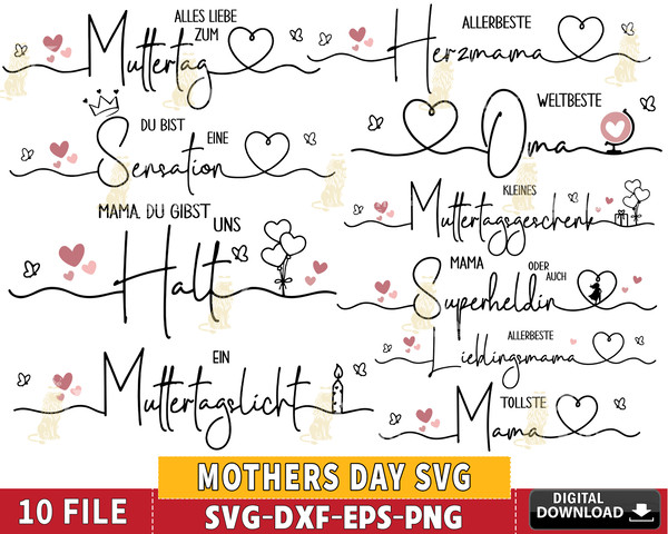 Mothers Day SVG, Mothers Day Lettering, German Lettering.jpg
